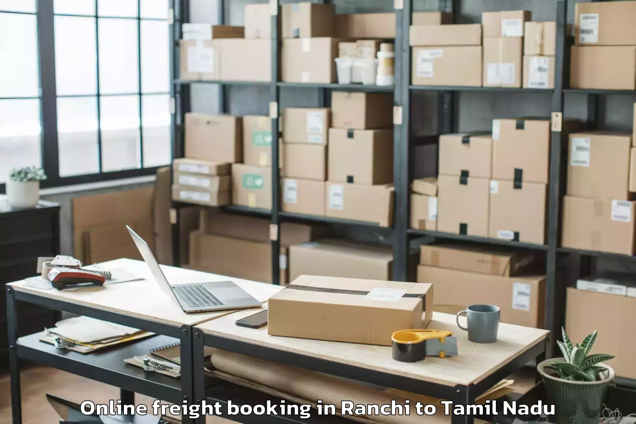 Easy Ranchi to Pudukkottai Online Freight Booking Booking